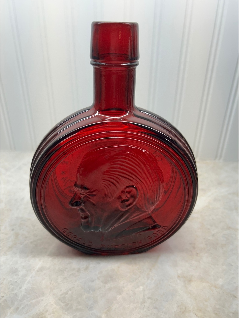 Vintage 1974 Wheaton Glass Gerald R. Ford Decanter – First Edition Ruby Red